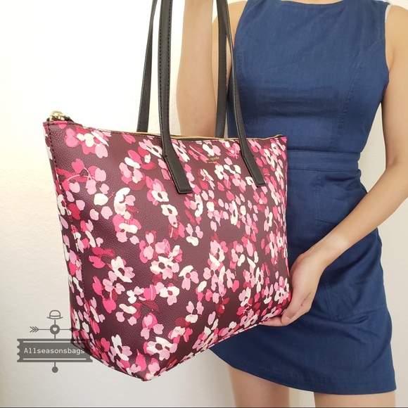 NWT Kate Spade Young Lane Large Cherry Floral Tote - Picture 4 of 7